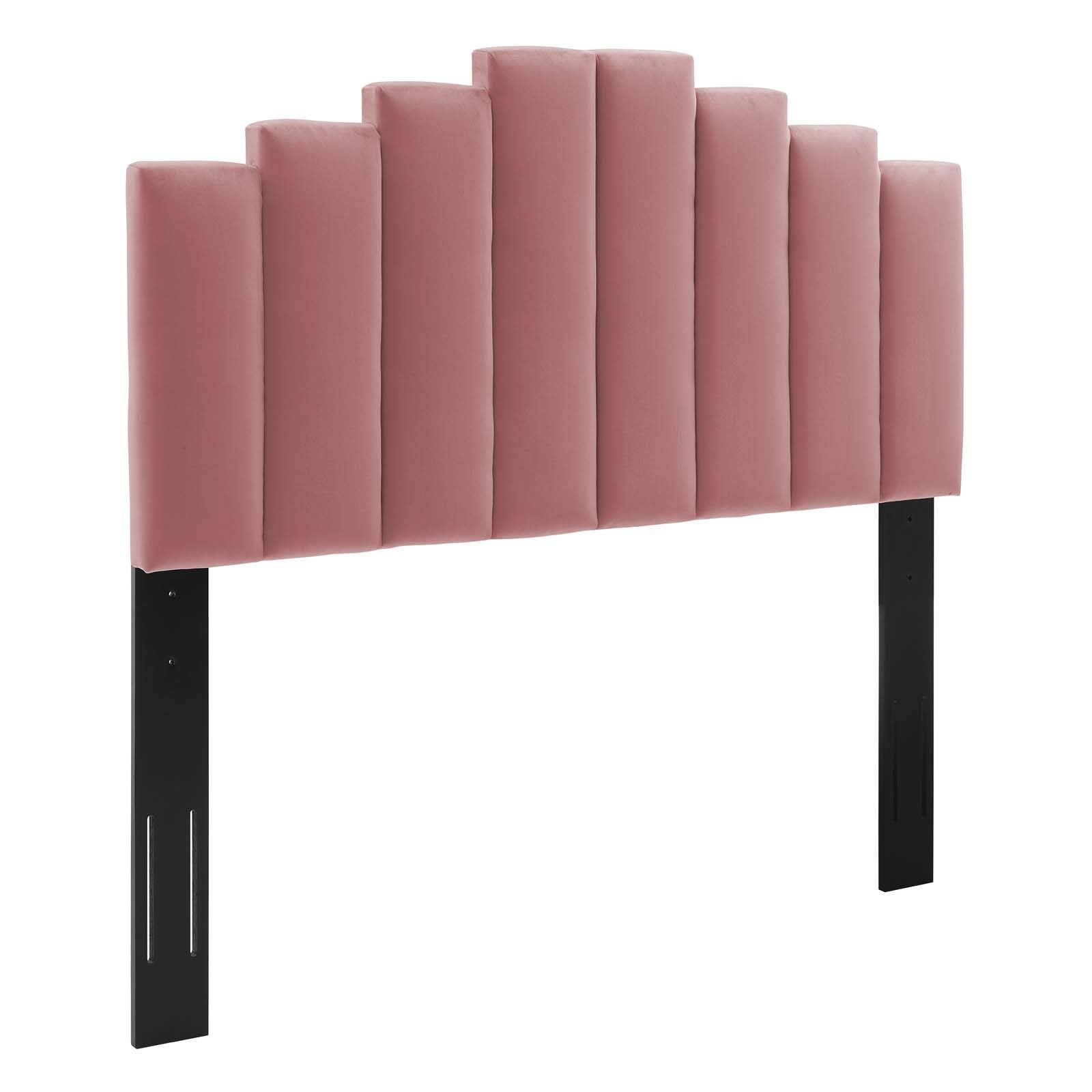 Modway Noelle Performance Velvet King/California King Headboard In Dusty Rose